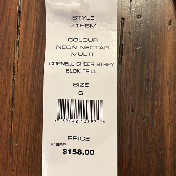 NWT French Connection Cornell Sheer Dress color: Neon Nectar - Picture 7 of 7